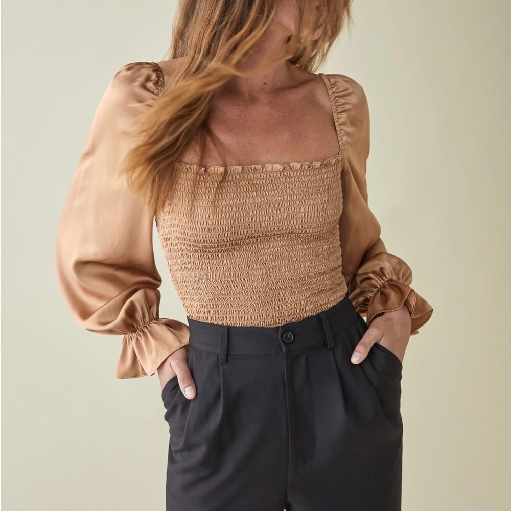 Reformation Chamomile Top, Ivory Size Large. Worn once!